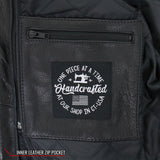 Made in the USA - Hot Leathers JKM5002 Men's Vented Premium Leather Biker Jacket with Side Lace
