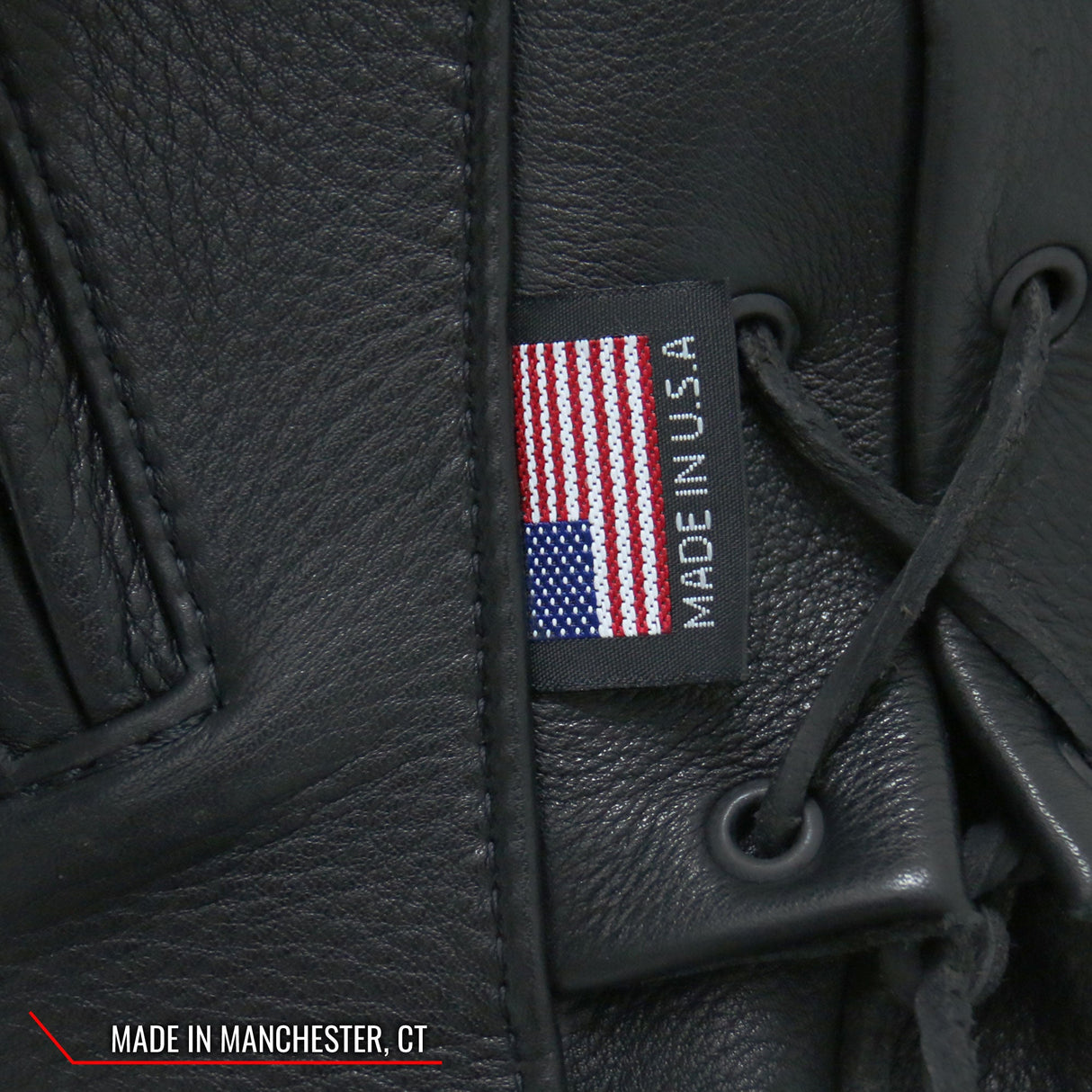 Made in the USA - Hot Leathers JKM5002 Men's Vented Premium Leather Biker Jacket with Side Lace