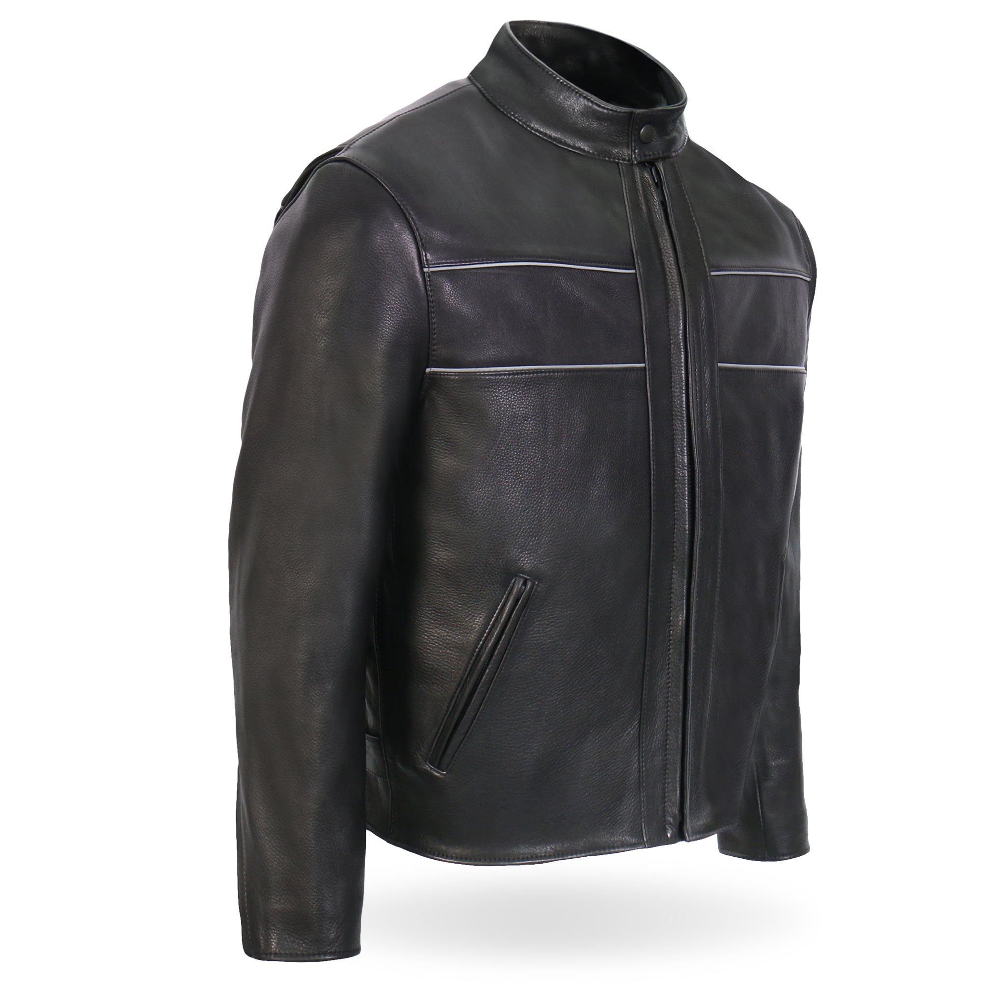 Made in the USA - Hot Leathers JKM5003 Men's Premium Black Leather