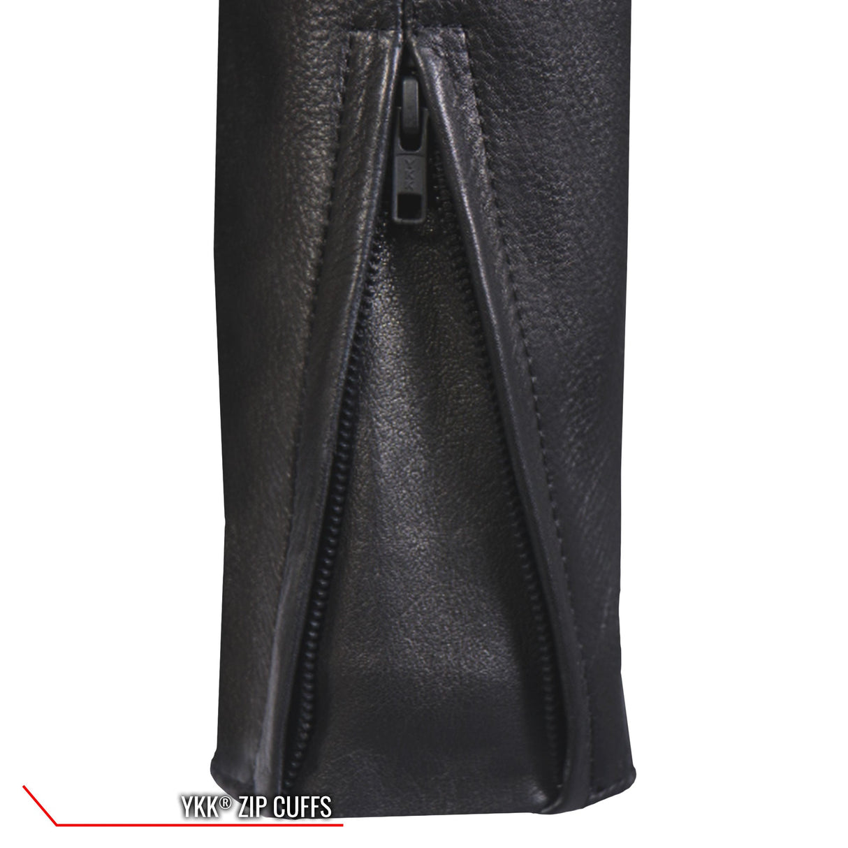 Made in the USA - Hot Leathers JKM5003 Men’s Premium Black Leather Motorcycle Jacket with Reflective Piping