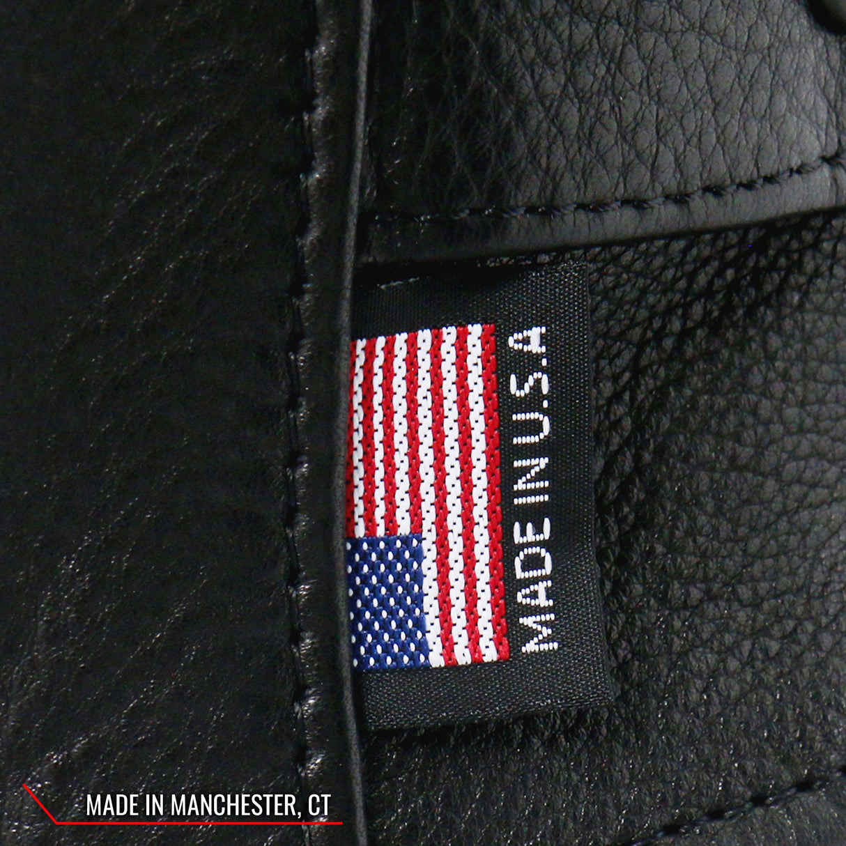 Made in the USA - Hot Leathers JKM5003 Men’s Premium Black Leather Motorcycle Jacket with Reflective Piping