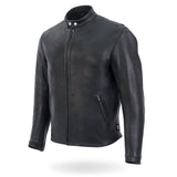 Made in the USA - Hot Leathers JKM5006 Men's Black Leather Motorcycle Biker Jacket