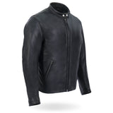 Made in the USA - Hot Leathers JKM5006 Men's Black Leather Motorcycle Biker Jacket