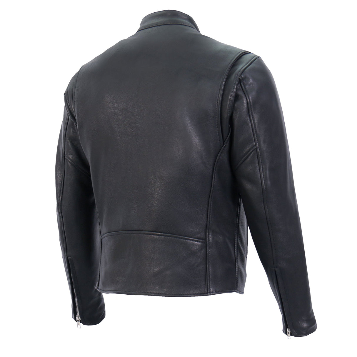 Made in the USA - Hot Leathers JKM5006 Men's Black Leather Motorcycle Biker Jacket