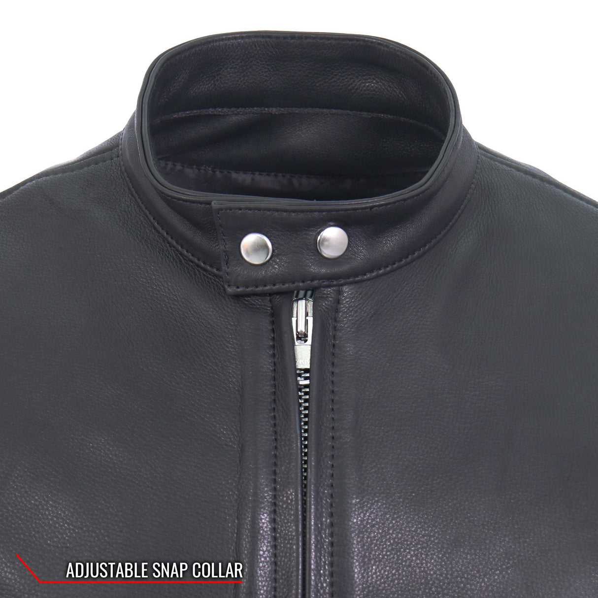 Made in the USA - Hot Leathers JKM5006 Men's Black Leather Motorcycle Biker Jacket