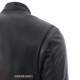 Made in the USA - Hot Leathers JKM5006 Men's Black Leather Motorcycle Biker Jacket