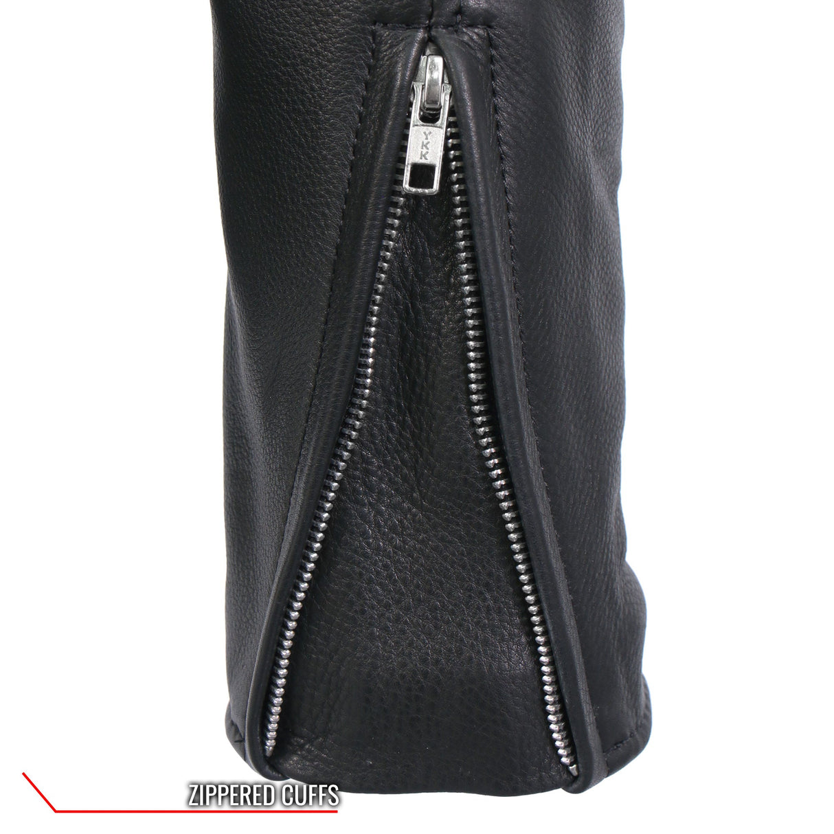Made in the USA - Hot Leathers JKM5006 Men's Black Leather Motorcycle Biker Jacket