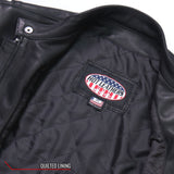 Made in the USA - Hot Leathers JKM5006 Men's Black Leather Motorcycle Biker Jacket