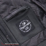 Made in the USA - Hot Leathers JKM5006 Men's Black Leather Motorcycle Biker Jacket