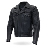 Made in the USA - Hot Leathers JKM5008 Men's Black Premium Leather Vented Biker Jacket