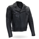 Made in the USA - Hot Leathers JKM5008 Men's Black Premium Leather Vented Biker Jacket