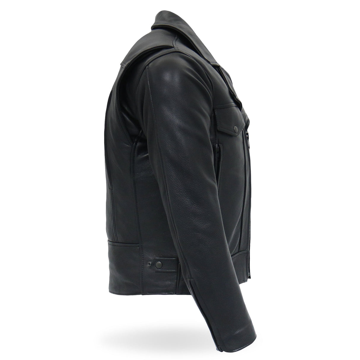 Made in the USA - Hot Leathers JKM5008 Men's Black Premium Leather Vented Biker Jacket