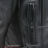 Made in the USA - Hot Leathers JKM5008 Men's Black Premium Leather Vented Biker Jacket