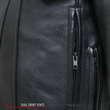 Made in the USA - Hot Leathers JKM5008 Men's Black Premium Leather Vented Biker Jacket