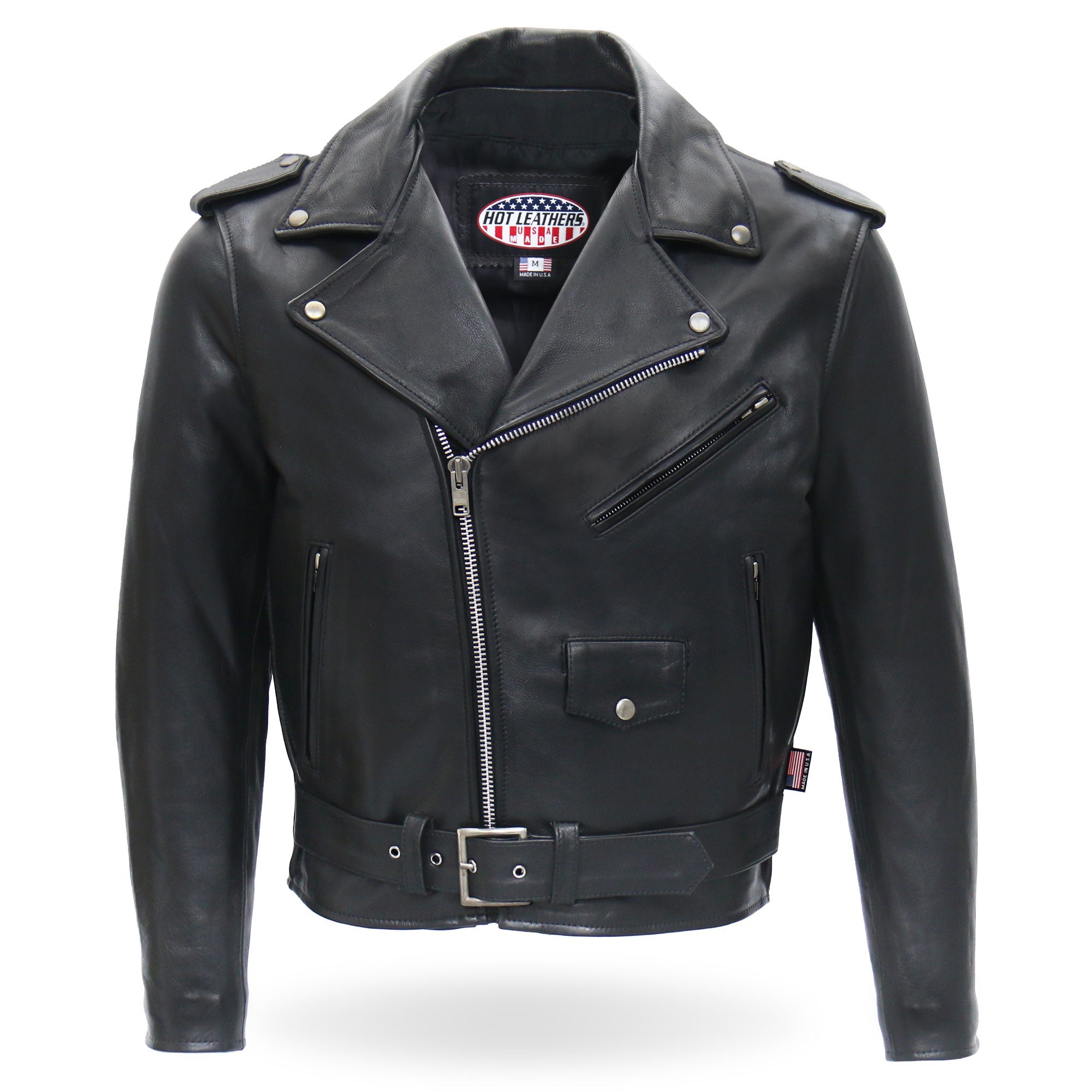 Made in the USA - Hot Leathers JKM5009 Men's Black Premium Leather