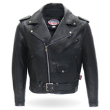 Made in the USA - Hot Leathers JKM5009 Men's Black Premium Leather Classic Motorcycle Biker Jacket