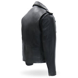 Made in the USA - Hot Leathers JKM5009 Men's Black Premium Leather Classic Motorcycle Biker Jacket