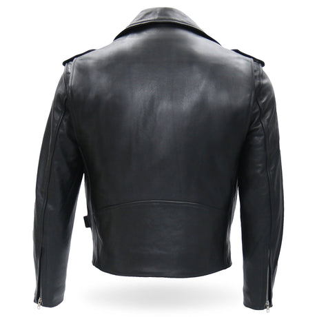 Made in the USA - Hot Leathers JKM5009 Men's Black Premium Leather Classic Motorcycle Biker Jacket