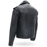 Made in the USA - Hot Leathers JKM5009 Men's Black Premium Leather Classic Motorcycle Biker Jacket