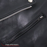 Made in the USA - Hot Leathers JKM5009 Men's Black Premium Leather Classic Motorcycle Biker Jacket