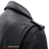 Made in the USA - Hot Leathers JKM5009 Men's Black Premium Leather Classic Motorcycle Biker Jacket