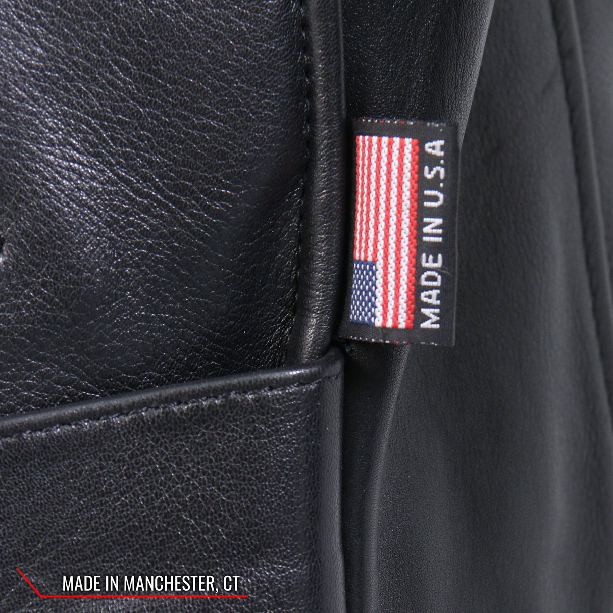 Made in the USA - Hot Leathers JKM5009 Men's Black Premium Leather Classic Motorcycle Biker Jacket