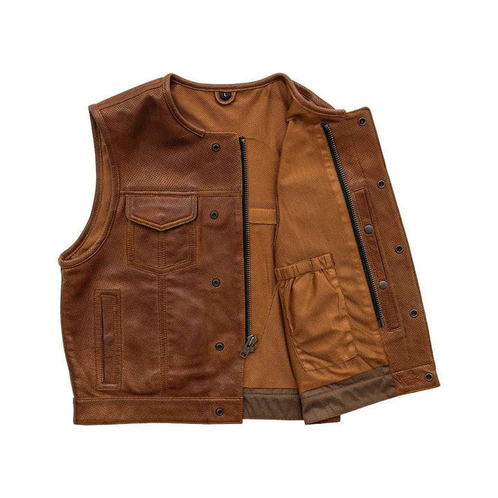 Lowside Perforated Leather Vest by First Mfg