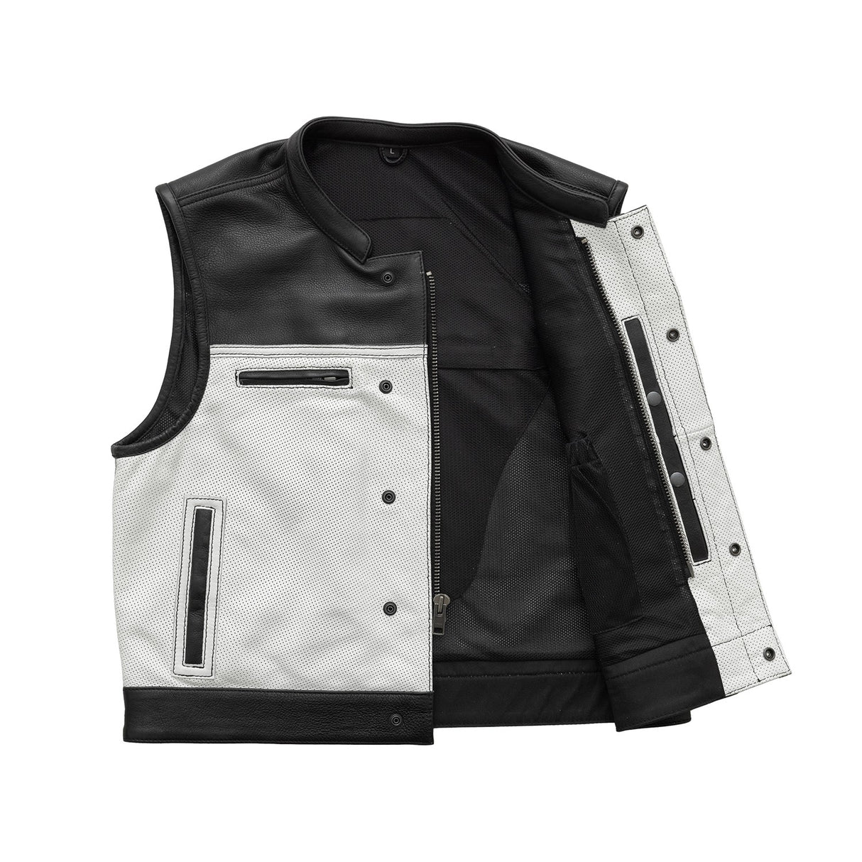 Lowrider Perforated Two Tone Leather Vest