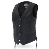 Made in the USA - Hot Leathers VSL5001 Ladies Braided Leather Motorcycle Vest