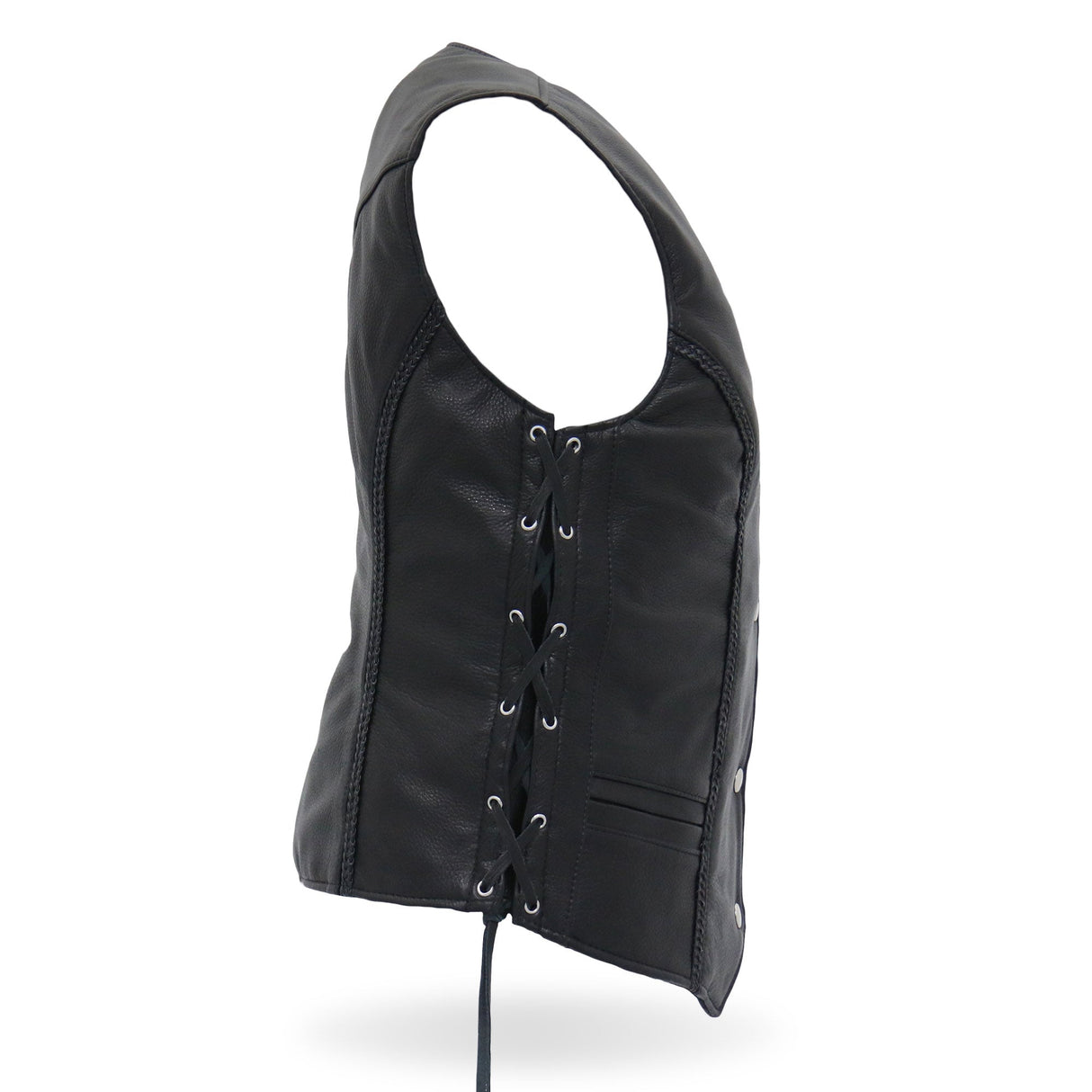 Made in the USA - Hot Leathers VSL5001 Ladies Braided Leather Motorcycle Vest