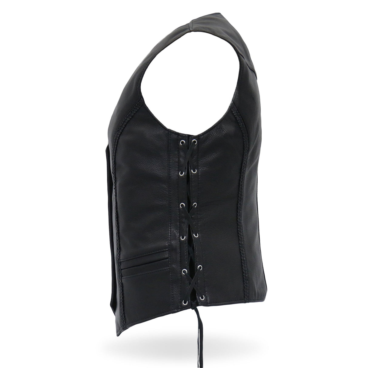 Made in the USA - Hot Leathers VSL5001 Ladies Braided Leather Motorcycle Vest