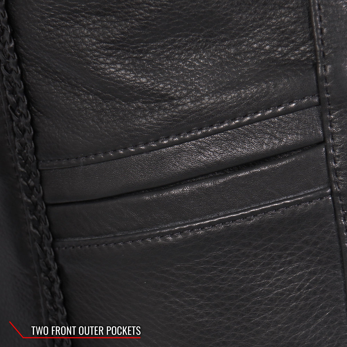 Made in the USA - Hot Leathers VSL5001 Ladies Braided Leather Motorcycle Vest