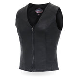 Made in the USA - Hot Leathers VSL5003 Ladies Leather Motorcycle Biker Vest with Front Zipper