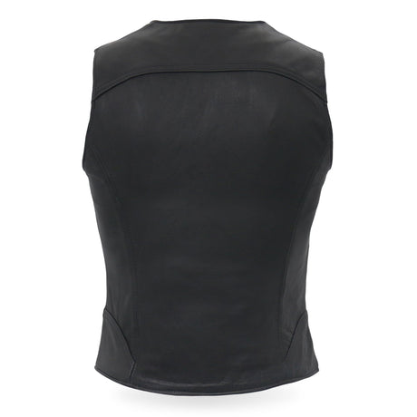 Made in the USA - Hot Leathers VSL5003 Ladies Leather Motorcycle Biker Vest with Front Zipper