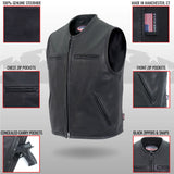 Made in the USA - Hot Leathers VSM5001 Men's Premium Steerhide Motorcycle Vest