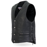 Made in USA - Hot Leathers VSM5003 Men's Extra Long Back Premium Steerhide Vest