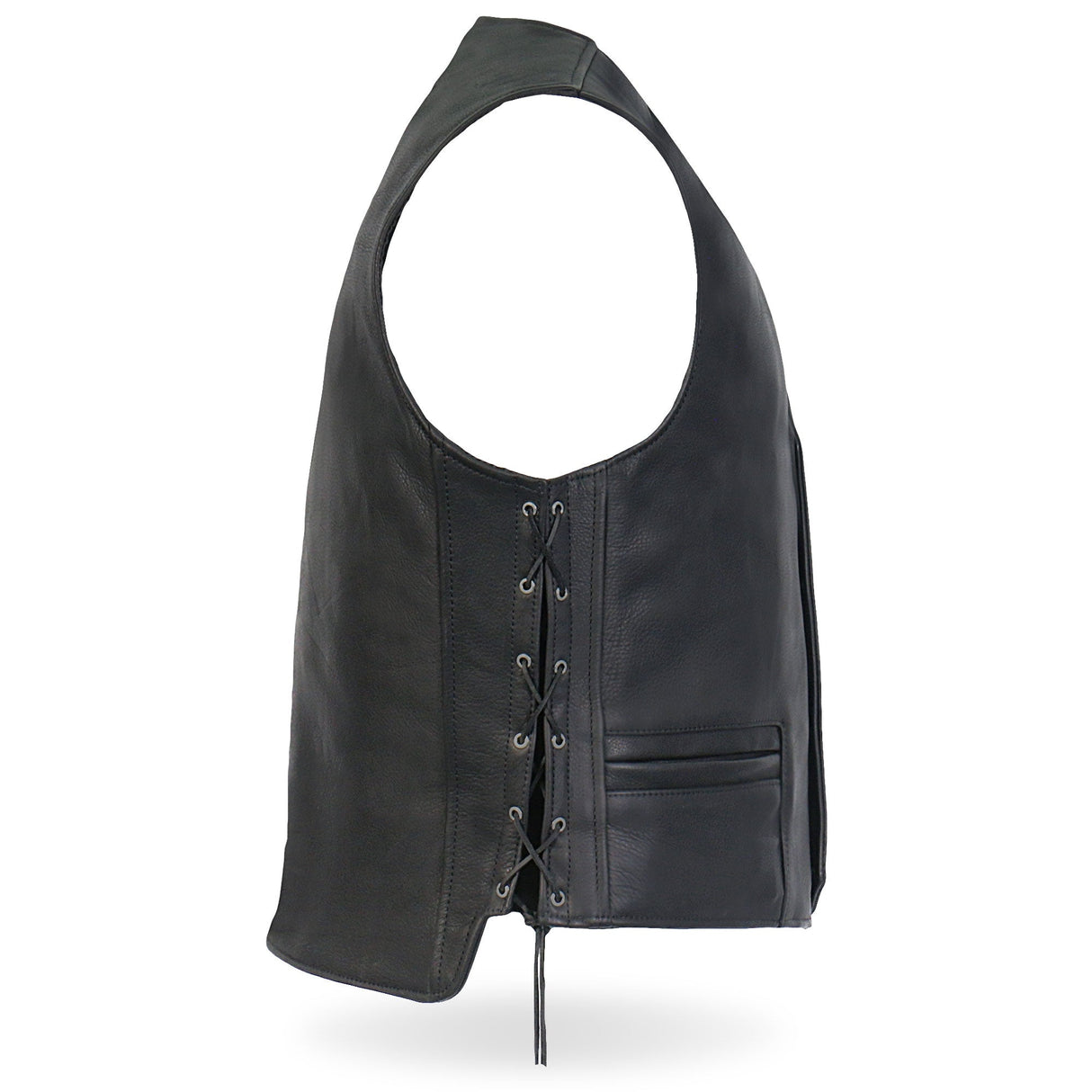Made in USA - Hot Leathers VSM5003 Men's Extra Long Back Premium Steerhide Vest
