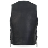 Made in USA - Hot Leathers VSM5003 Men's Extra Long Back Premium Steerhide Vest