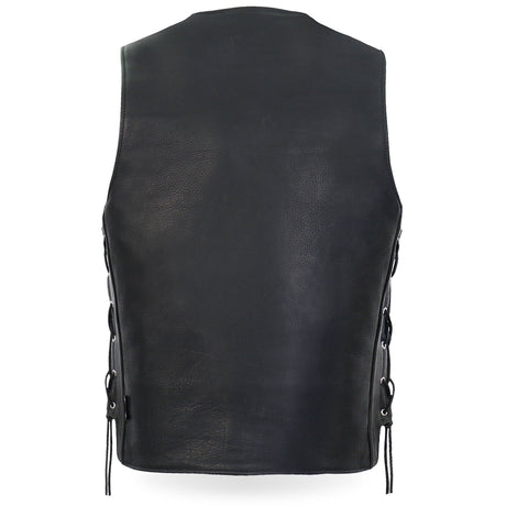 Made in USA - Hot Leathers VSM5003 Men's Extra Long Back Premium Steerhide Vest