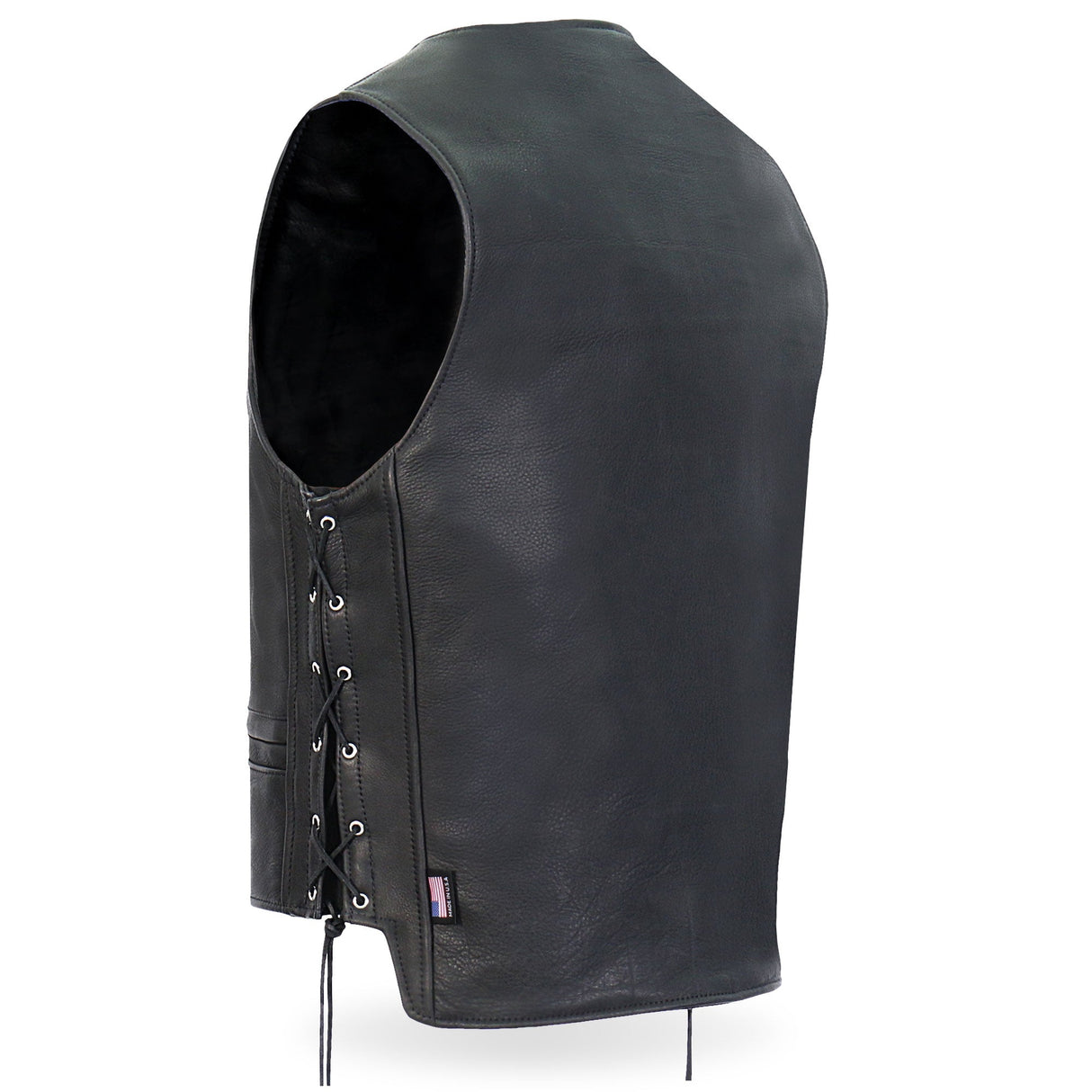 Made in USA - Hot Leathers VSM5003 Men's Extra Long Back Premium Steerhide Vest