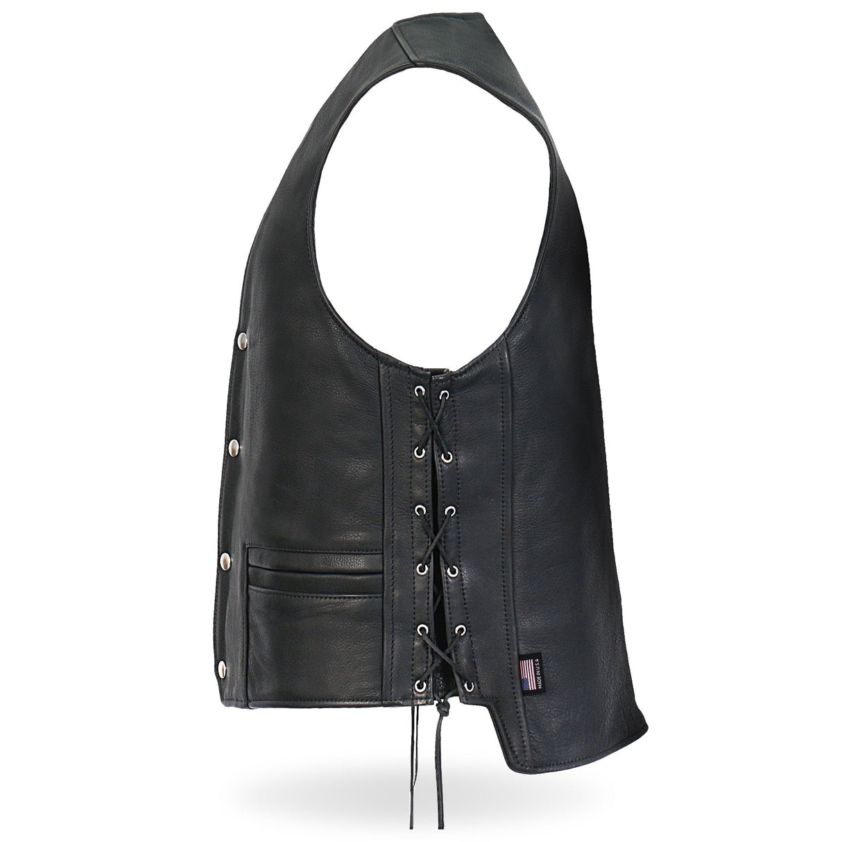 Made in USA - Hot Leathers VSM5003 Men's Extra Long Back Premium Steerhide Vest