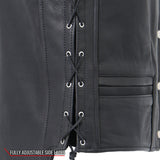 Made in USA - Hot Leathers VSM5003 Men's Extra Long Back Premium Steerhide Vest
