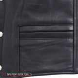 Made in USA - Hot Leathers VSM5003 Men's Extra Long Back Premium Steerhide Vest
