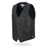 Made in USA - Hot Leathers VSM5006 Men's Classic Premium Biker motorcycle Leather Vest