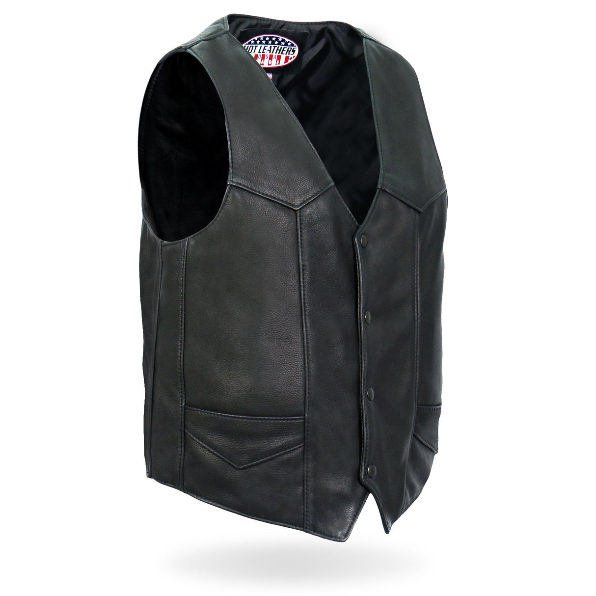 Made in USA - Hot Leathers VSM5006 Men's Classic Premium Biker motorcycle Leather Vest