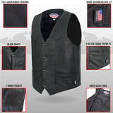 Made in USA - Hot Leathers VSM5006 Men's Classic Premium Biker motorcycle Leather Vest