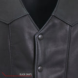 Made in USA - Hot Leathers VSM5006 Men's Classic Premium Biker motorcycle Leather Vest
