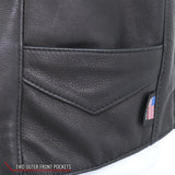 Made in USA - Hot Leathers VSM5006 Men's Classic Premium Biker motorcycle Leather Vest