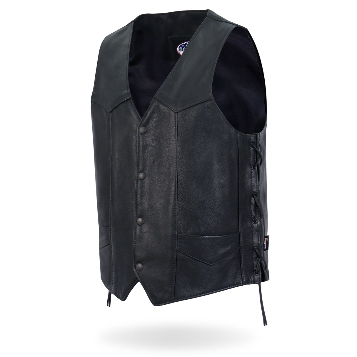 Made in USA - Hot Leathers VSM5008 Men's Side Lace Premium Leather Motorcycle Biker Vest