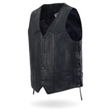 Made in USA - Hot Leathers VSM5008 Men's Side Lace Premium Leather Motorcycle Biker Vest